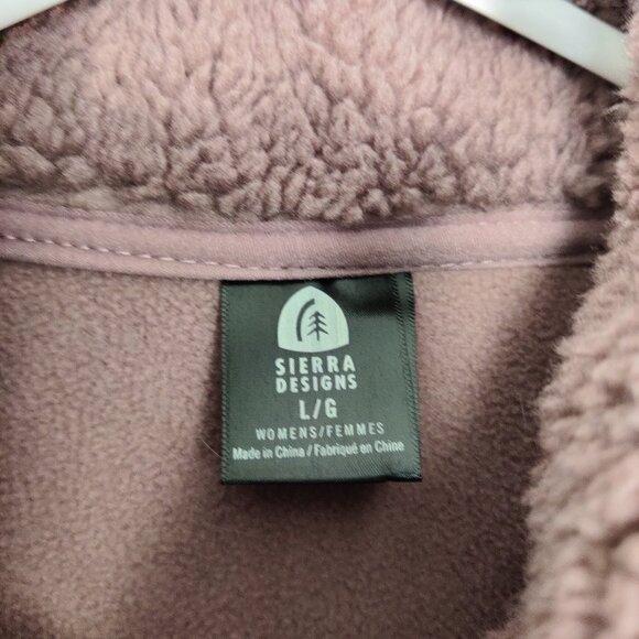Sierra Designs Women's Vest Size L Mauve Taupe Fleece Warm Fall Casual Outerwear - Picture 2 of 9